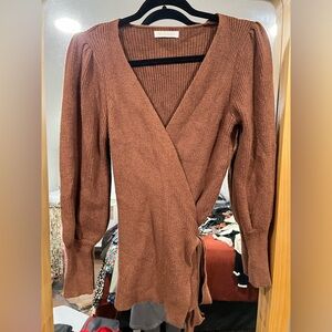 Burnt orange / rust color Wrap sweater / Small